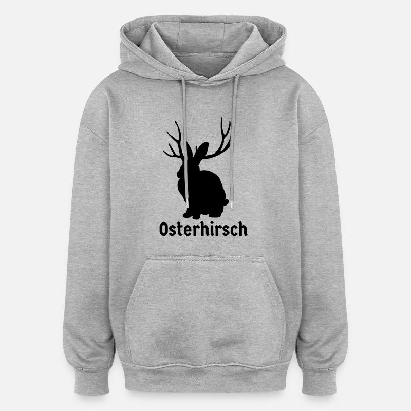 Osterhirsch - Oversized Unisex Hoodie - Grau meliert