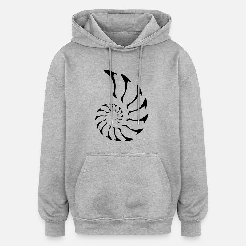 nautilus fibonacci - Sweat à capuche oversize unisexe - gris chiné