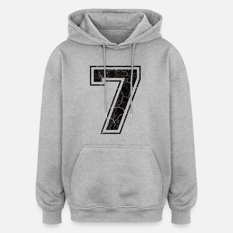 7_seven_sieben_black_schwarz (fr) - Sweat à capuche oversize unisexe - gris chiné