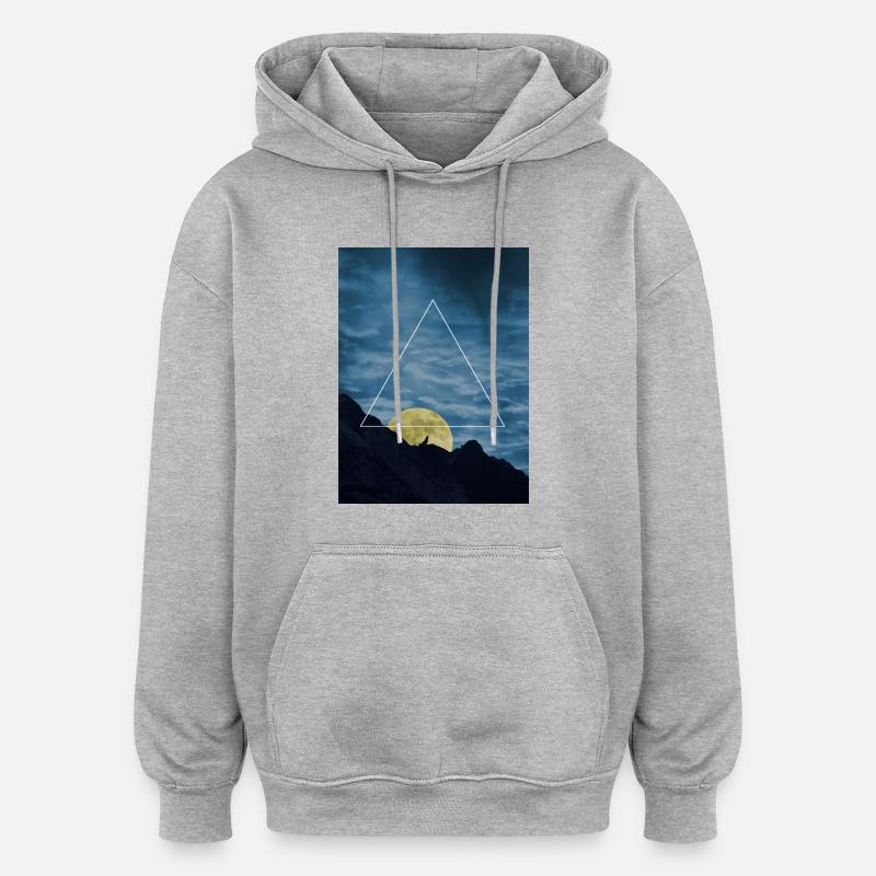 wolf-triangle - Oversized Unisex Hoodie - heather grey