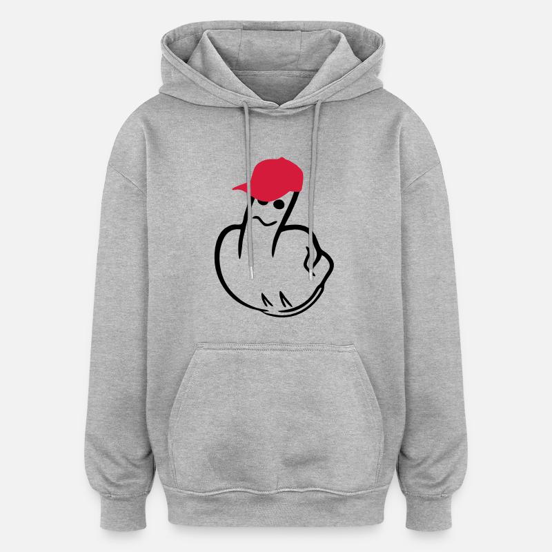 majeur - Sweat à capuche oversize unisexe - gris chiné