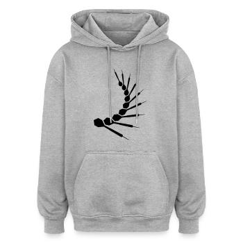 Dart Pattern - Oversized Unisex Hoodie - Grau meliert - Vorne - Noah (186cm)