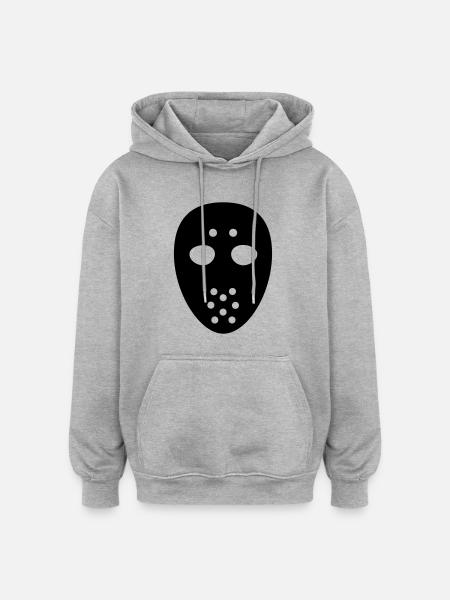 Hockey Mask - Oversized Unisex Hoodie - heather grey