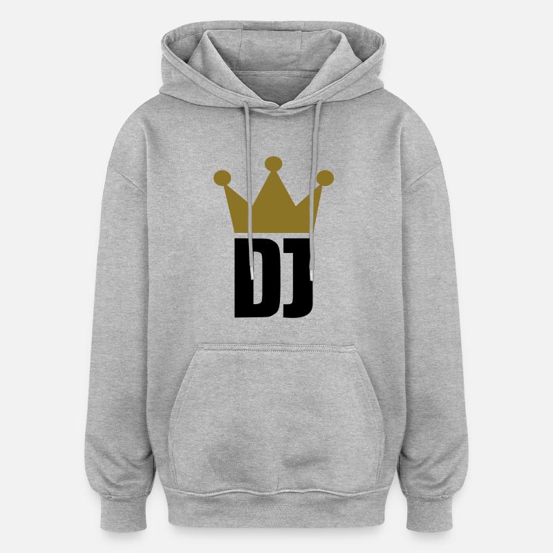 DJ - Sweat à capuche oversize unisexe - gris chiné