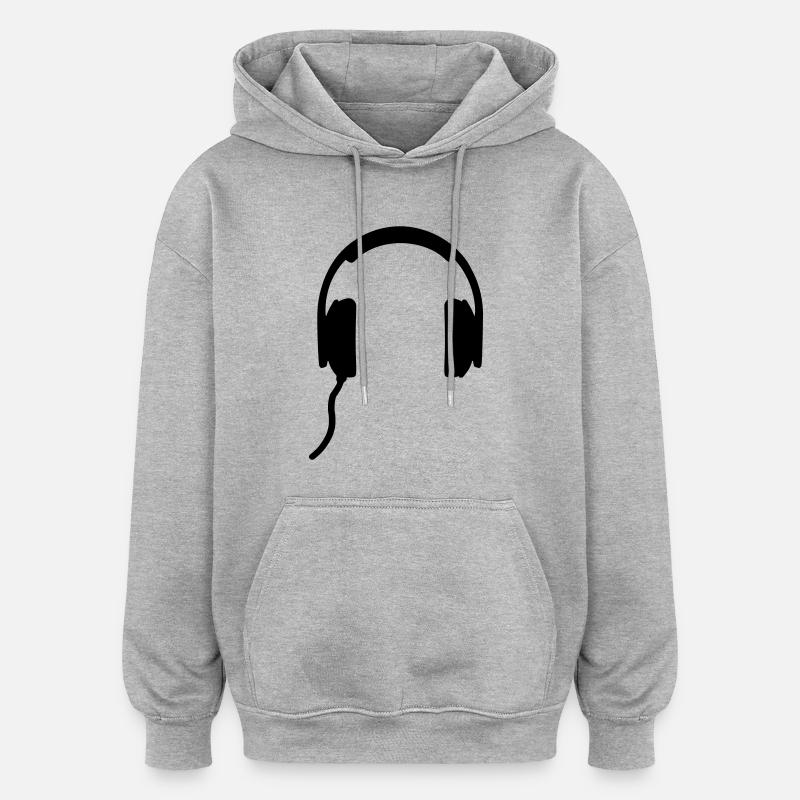 Casque - Sweat à capuche oversize unisexe - gris chiné