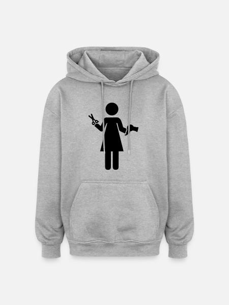 Coiffeur - Sweat à capuche oversize unisexe - gris chiné