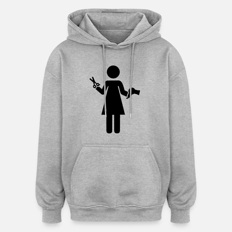 Coiffeur - Sweat à capuche oversize unisexe - gris chiné