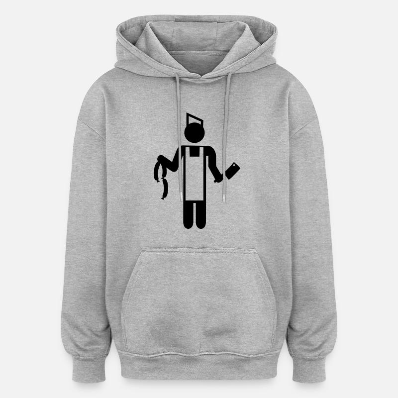Fleischer - Oversized Unisex Hoodie - Grau meliert