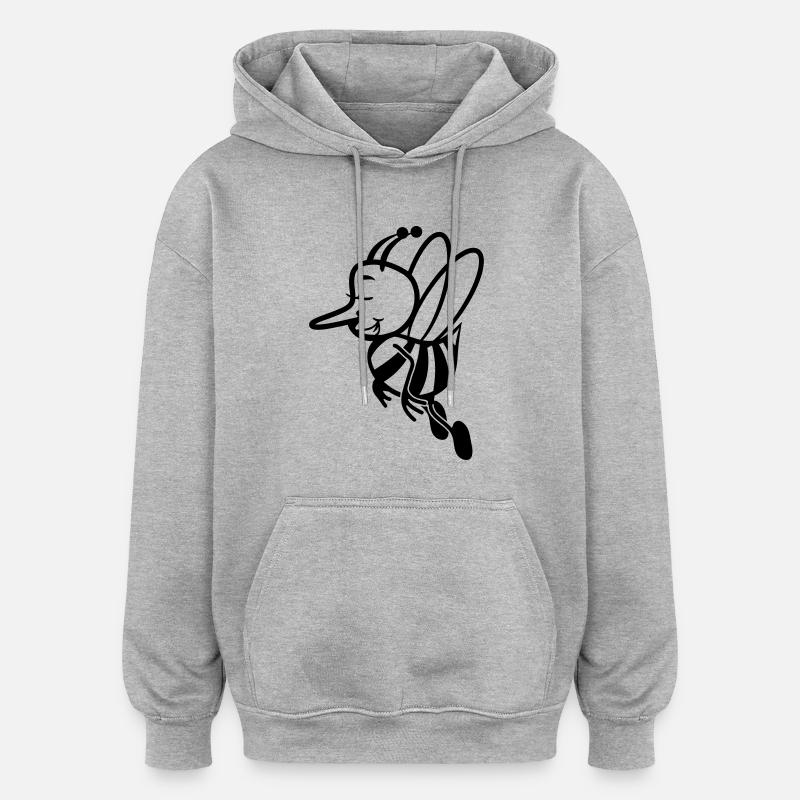 Bee mouche douce - Sweat à capuche oversize unisexe - gris chiné