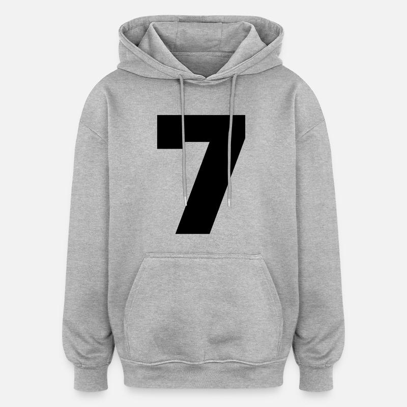 7 - Sweat à capuche oversize unisexe - gris chiné