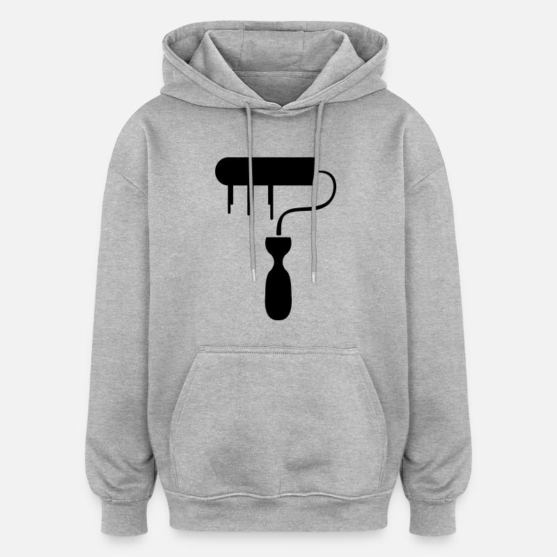 maler - Sweat à capuche oversize unisexe - gris chiné