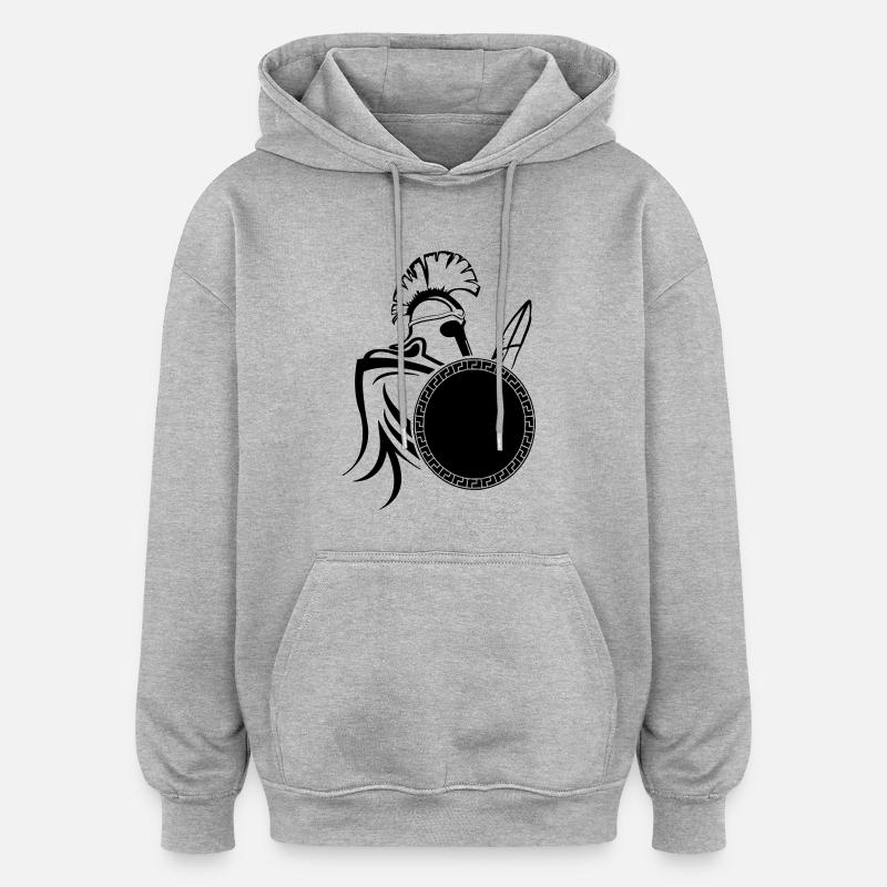 spartaner_01 - Sweat à capuche oversize unisexe - gris chiné