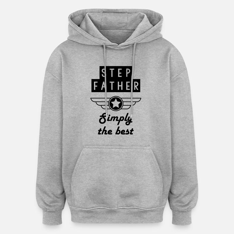 Beau-père / Belle-mère / Mariage / Famille - Sweat à capuche oversize unisexe - gris chiné