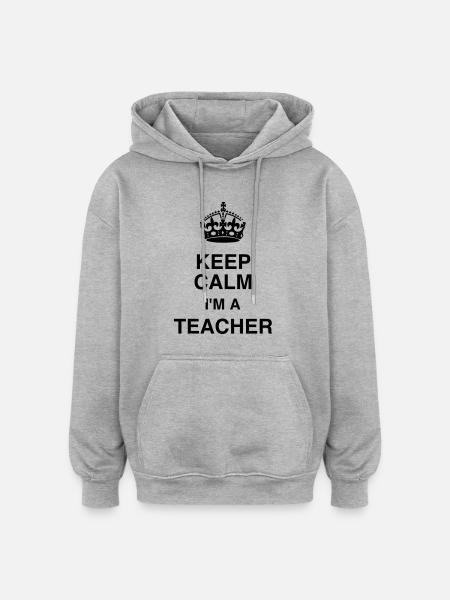 Ecole / Prof / Instit / Professeur / Maîtresse - Sweat à capuche oversize unisexe - gris chiné