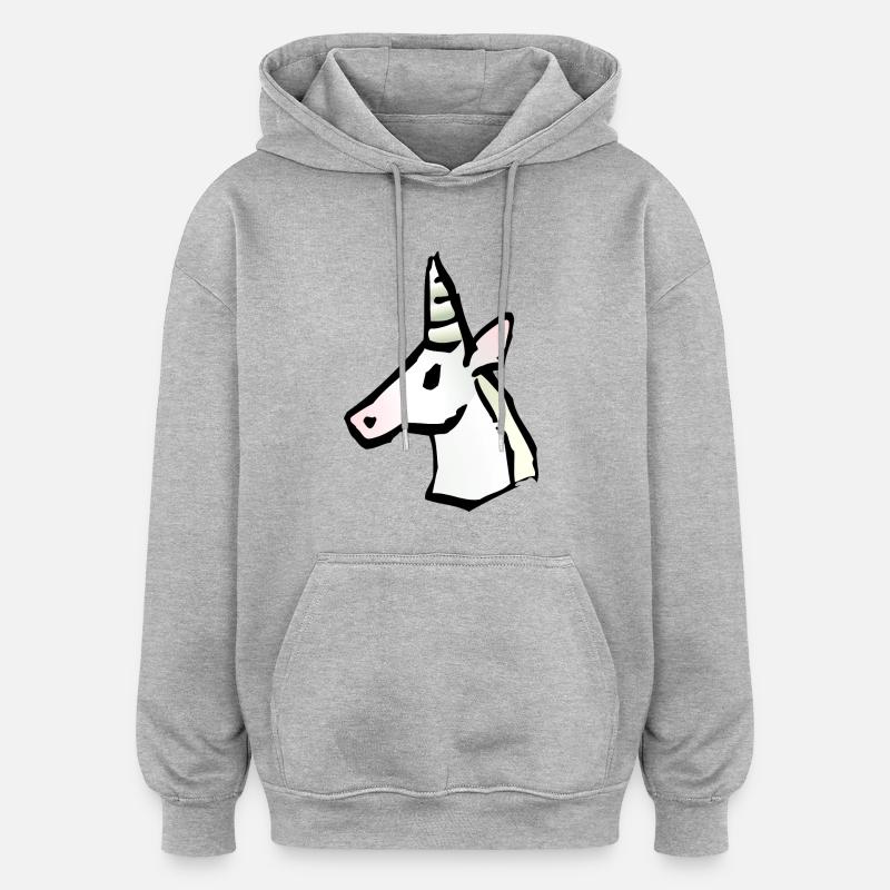 unicorn icon - Sweat à capuche oversize unisexe - gris chiné