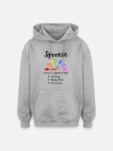 Spoonie - Noun - Oversized Unisex Hoodie - heather grey