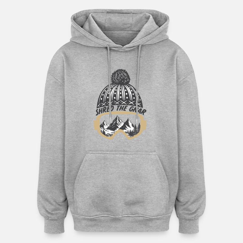 Déchiquetez le Gnar - Sweat à capuche oversize unisexe - gris chiné