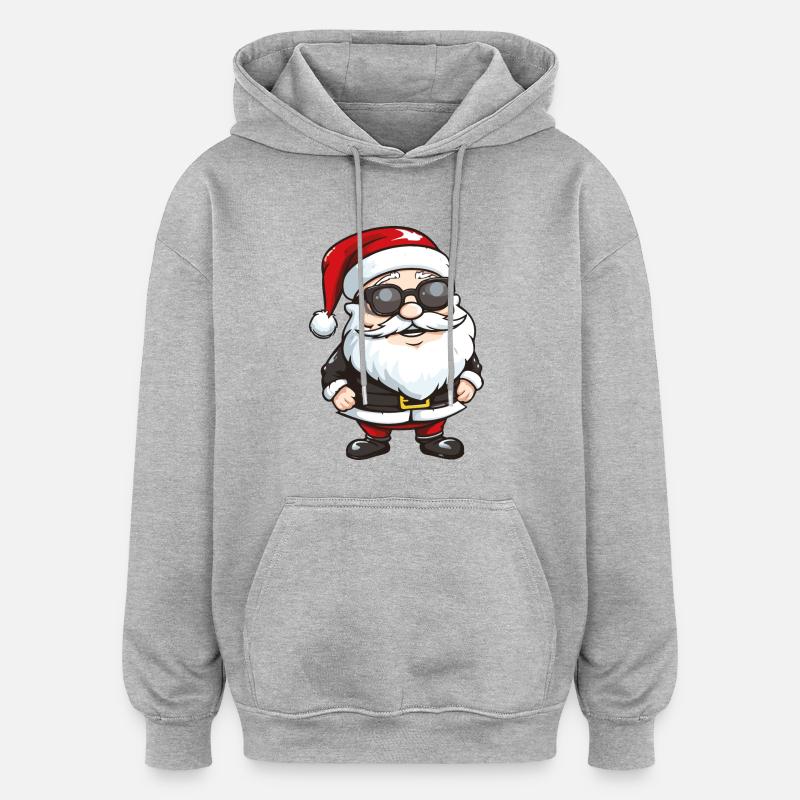 Weihnachtsmann Sonnenbrille - Oversized Unisex Hoodie - Grau meliert