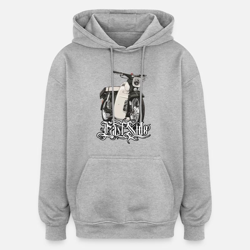 Étoile (beige) // Illustration - Sweat à capuche oversize unisexe - gris chiné