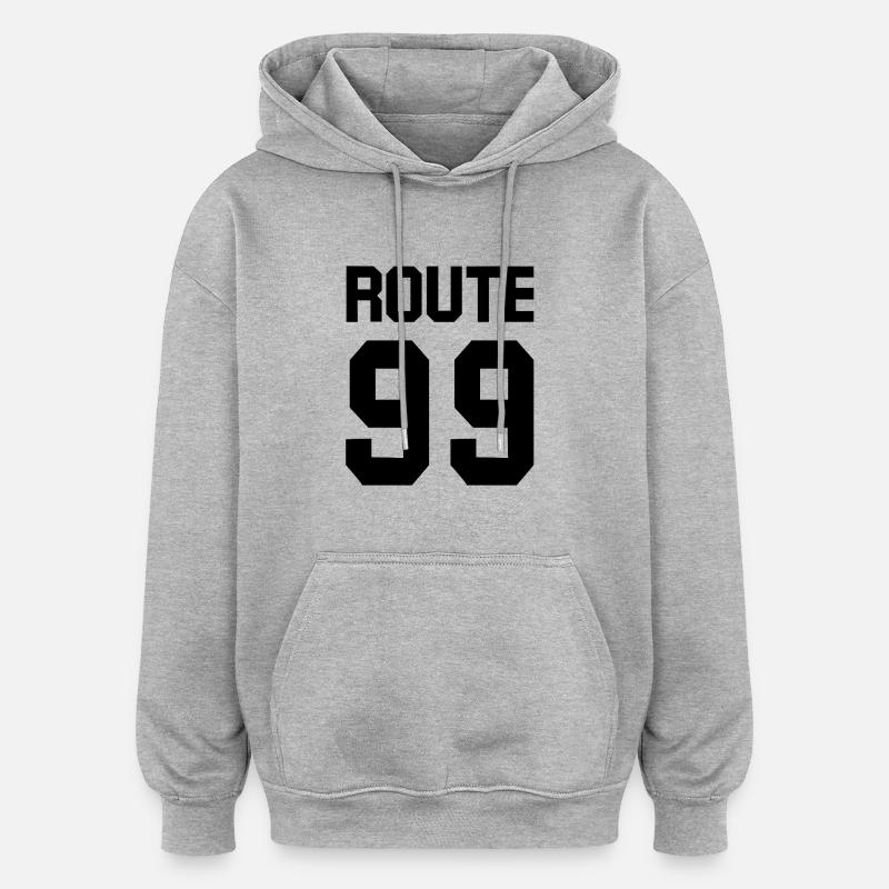 ROUTE 99 - Sweat à capuche oversize unisexe - gris chiné