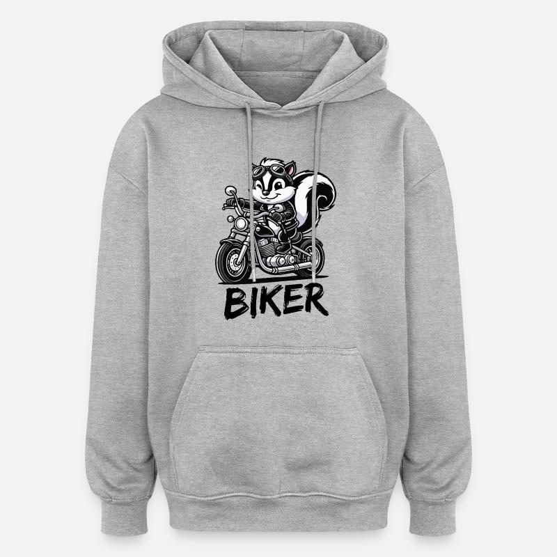 Moto Skunk Motard - Sweat à capuche oversize unisexe - gris chiné