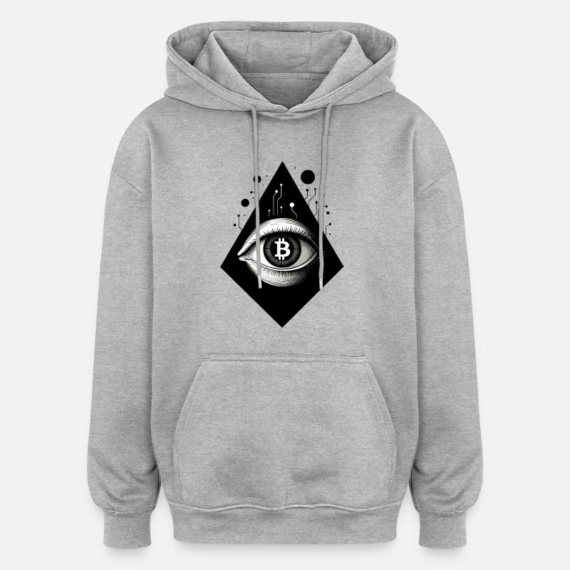 Zukunftscode: Bitcoin - Oversized Unisex Hoodie - Grau meliert