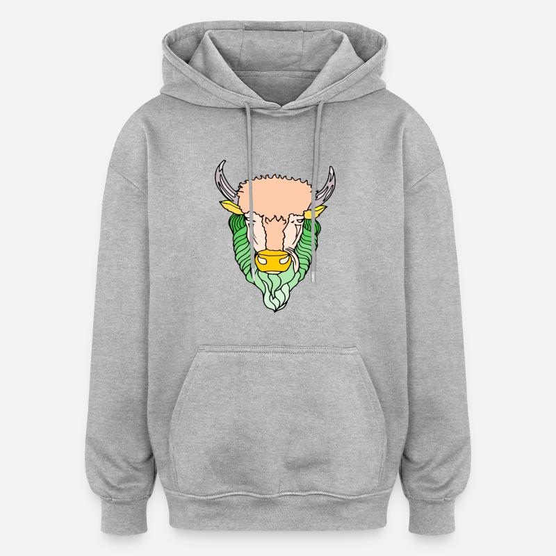 Taureau Stier - Sweat à capuche oversize unisexe - gris chiné