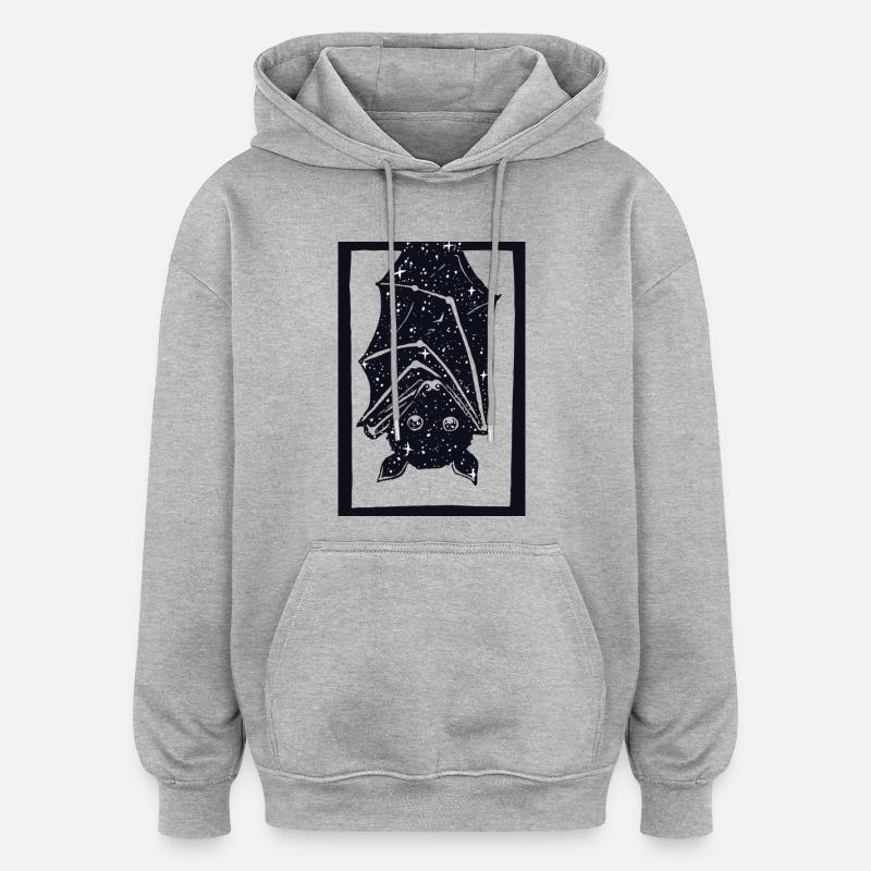 Spacebat - Sweat à capuche oversize unisexe - gris chiné