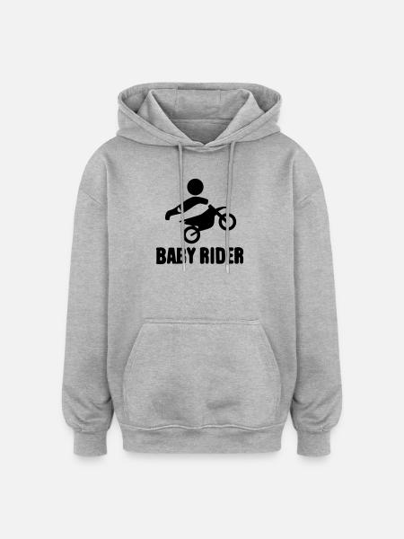 Baby Rider  - Oversized Unisex Hoodie - Grau meliert