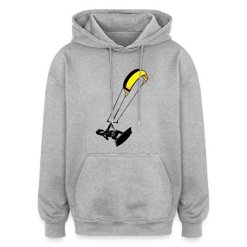 Kitesuf flex - Oversized Unisex Hoodie - Grau meliert - Vorne - Noah (186cm)