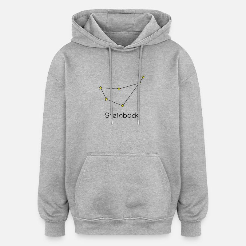 Sternzeichen Steinbock - Oversized Unisex Hoodie - Grau meliert