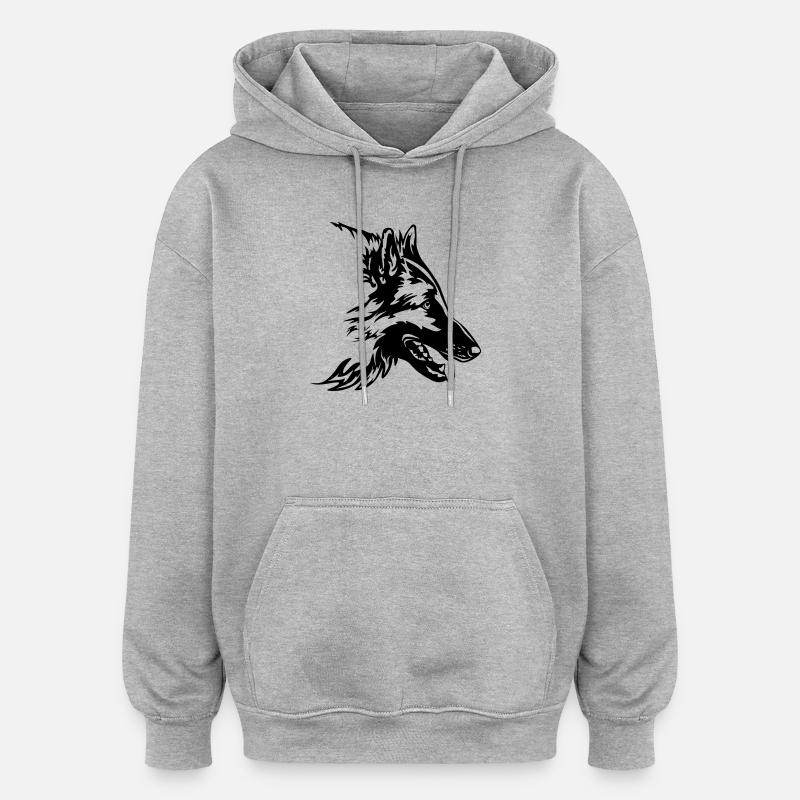 Tervuren Kopf - Oversized Unisex Hoodie - Grau meliert
