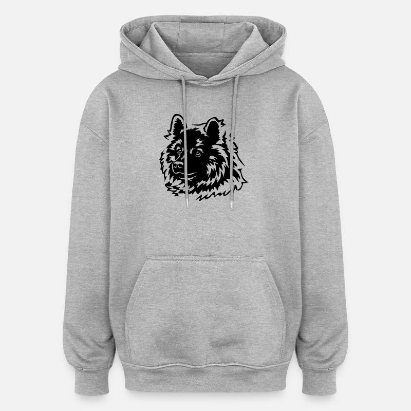 Eurasier Kopf - Oversized Unisex Hoodie - Grau meliert