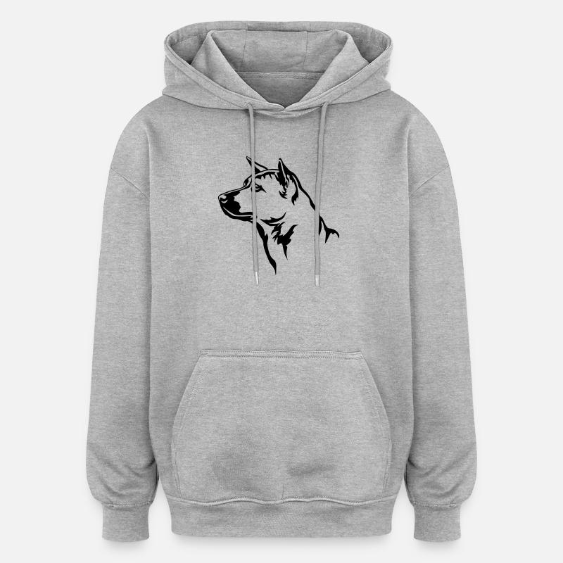 Thai Ridgeback Kopf - Oversized Unisex Hoodie - Grau meliert