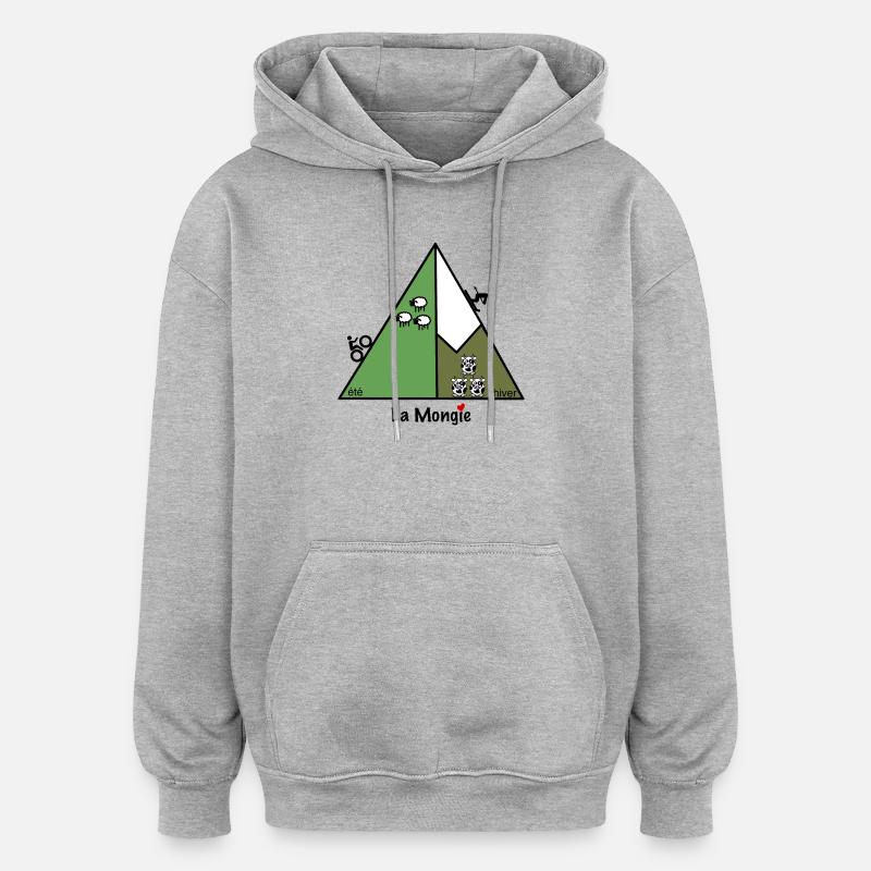 Été hiver à La Mongie - Sweat à capuche oversize unisexe - gris chiné
