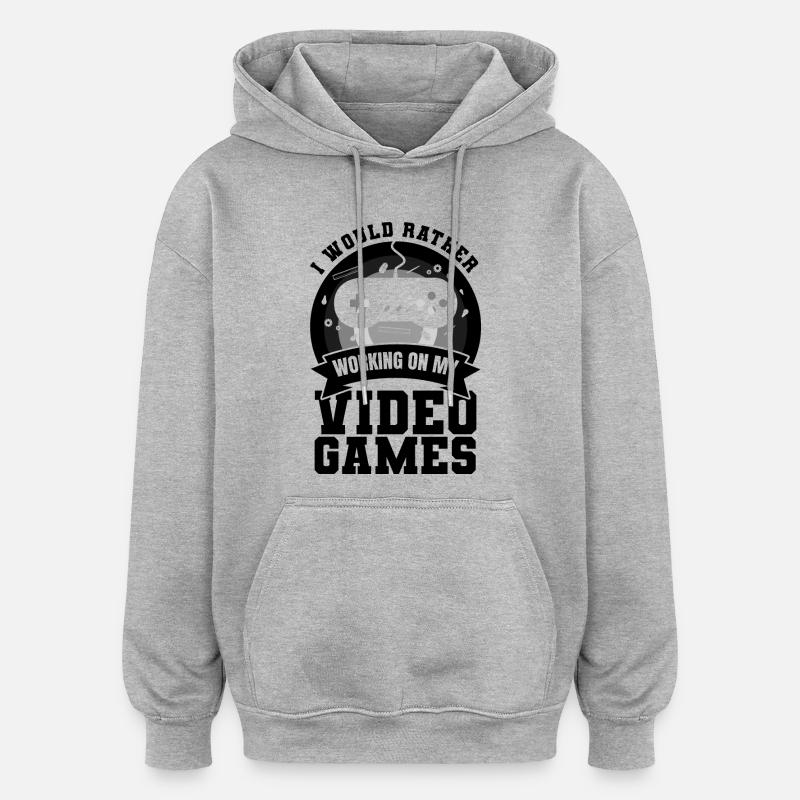 Game Dev - Oversized Unisex Hoodie - Grau meliert