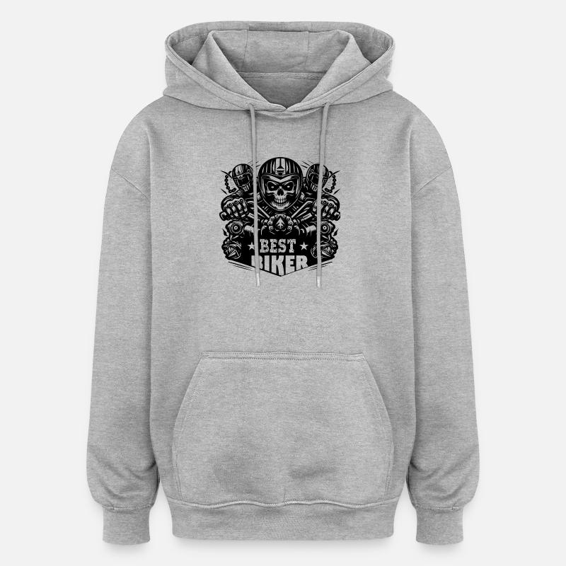 BESTER BIKER - Oversized Unisex Hoodie - Grau meliert