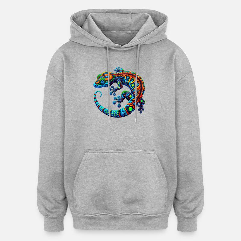 Gecko - Oversized Unisex Hoodie - heather grey