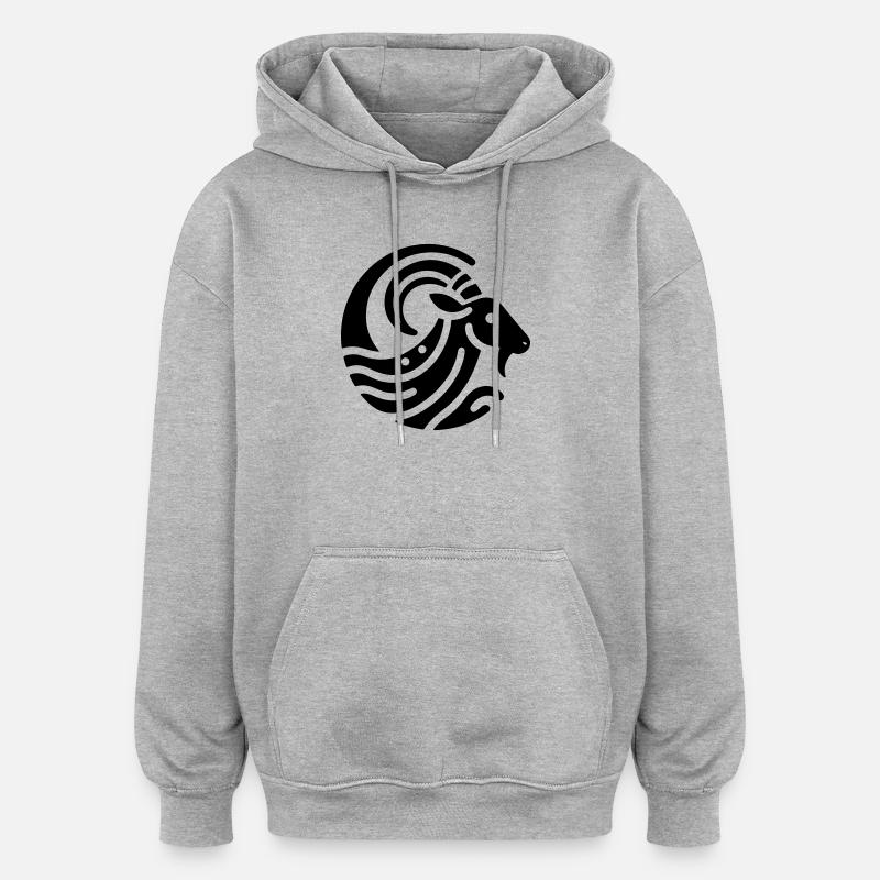 Bélier 2 - Sweat à capuche oversize unisexe - gris chiné