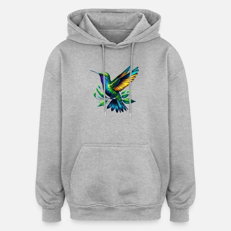 Colibri - Sweat à capuche oversize unisexe - gris chiné