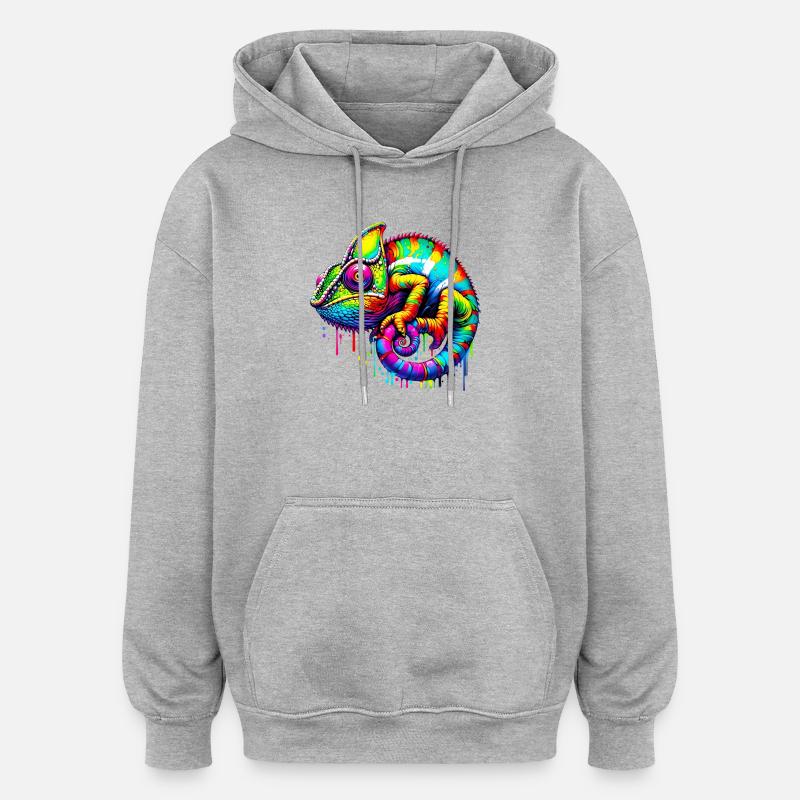 Chamäleon - Oversized Unisex Hoodie - Grau meliert