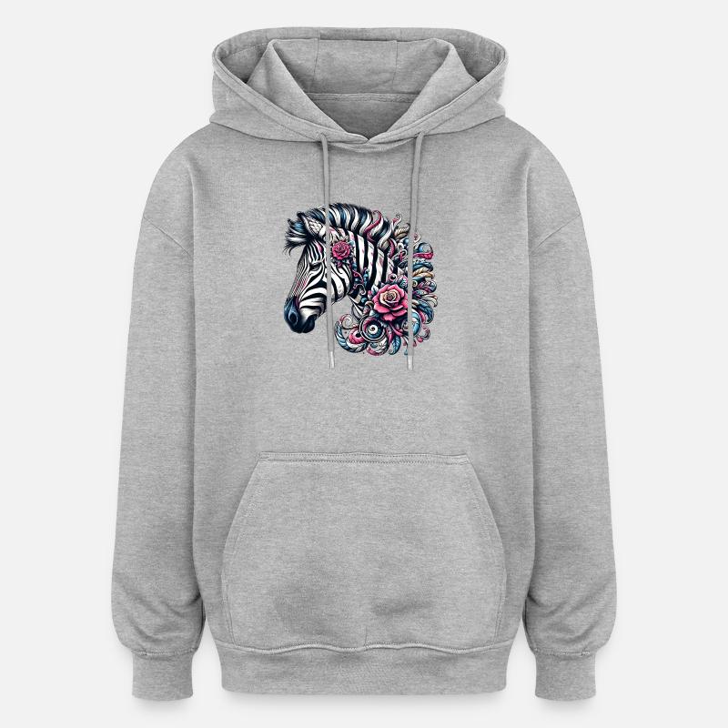 Zebra - Oversized Unisex Hoodie - heather grey