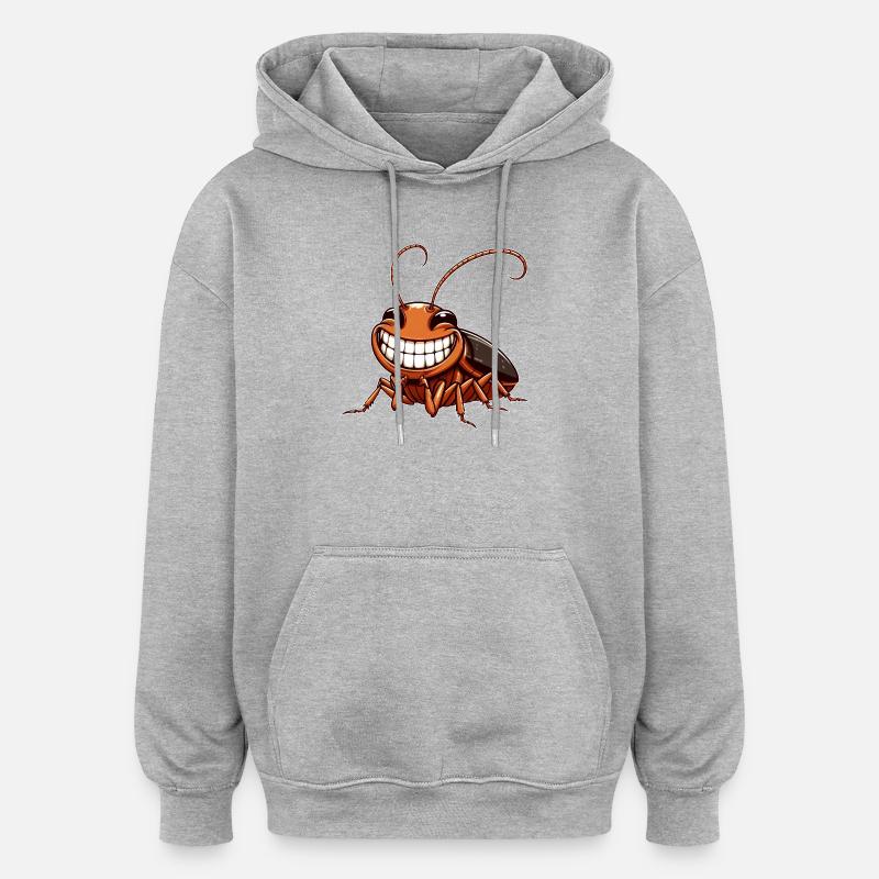 Cute Cockroach Cockroach Comic Cartoon - Oversized Unisex Hoodie - heather grey