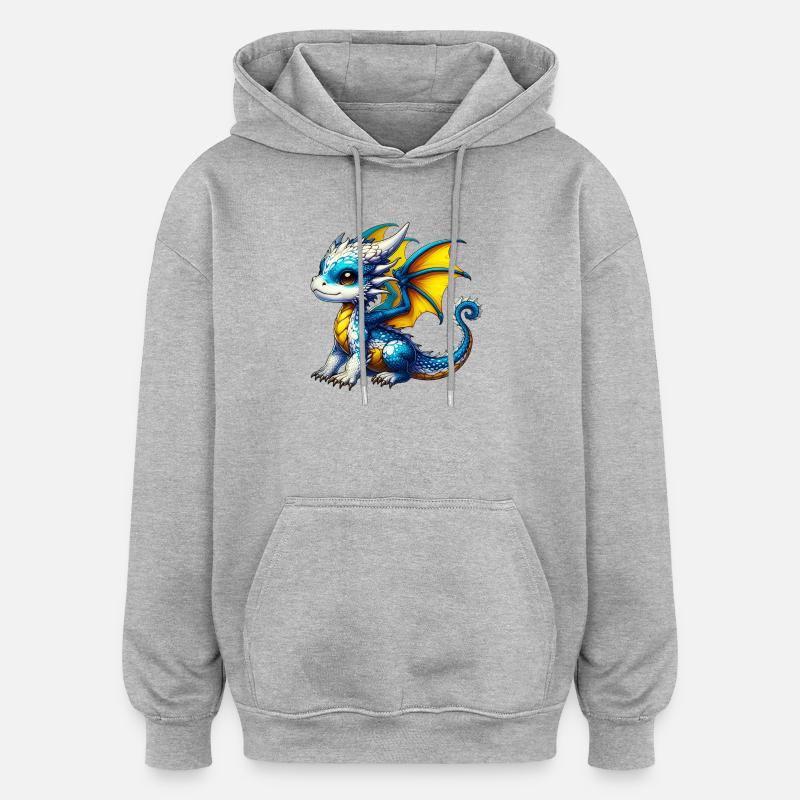 Dragon - Sweat à capuche oversize unisexe - gris chiné