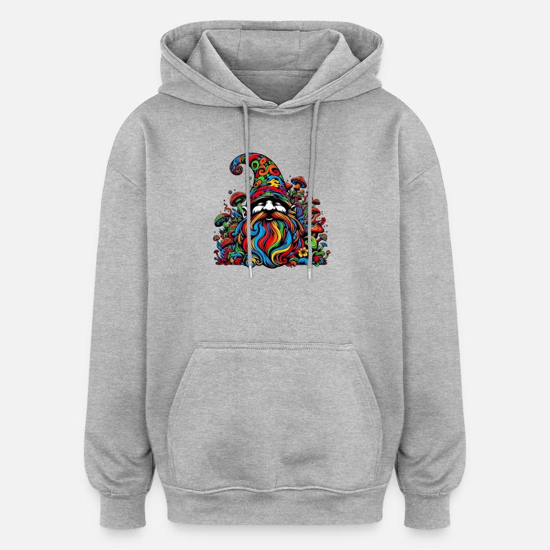 Gnome - Sweat à capuche oversize unisexe - gris chiné