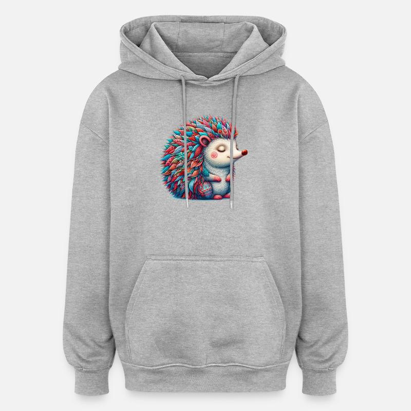 Igel - Oversized Unisex Hoodie - Grau meliert