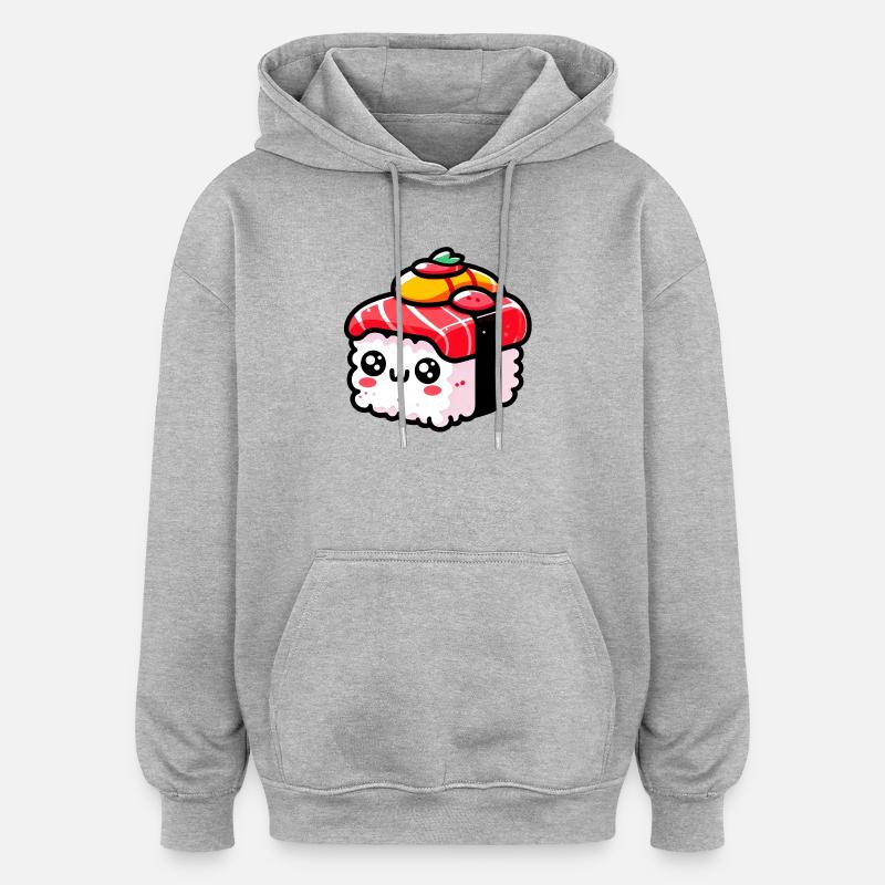 Sushi - Sweat à capuche oversize unisexe - gris chiné