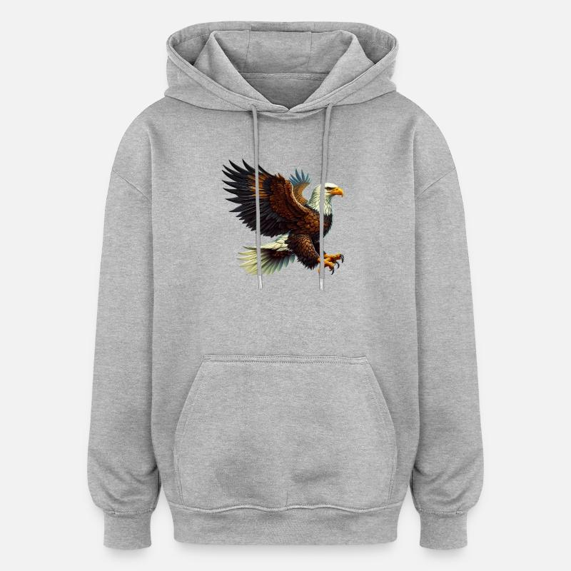 Aigle - Sweat à capuche oversize unisexe - gris chiné