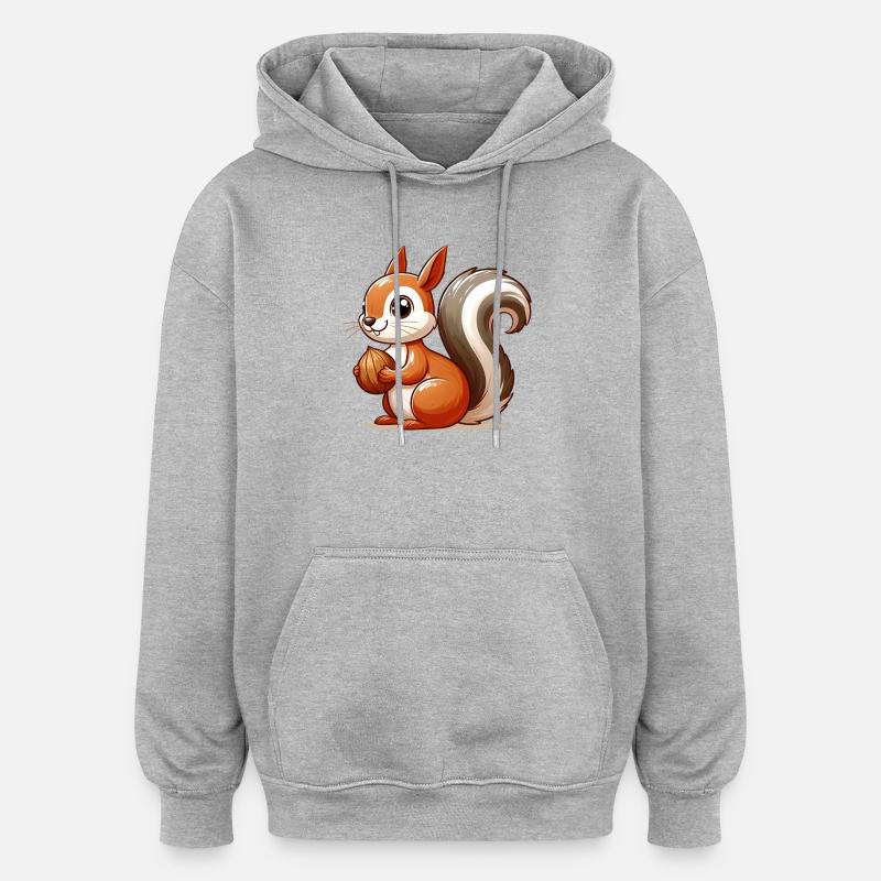 Eichhörnchen - Oversized Unisex Hoodie - Grau meliert