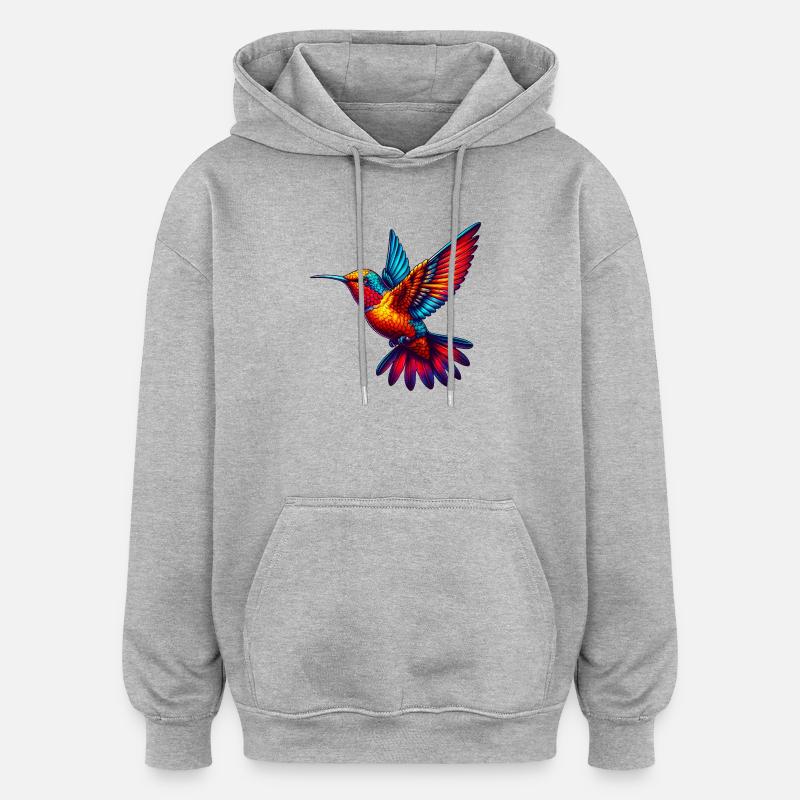 Colibri - Sweat à capuche oversize unisexe - gris chiné